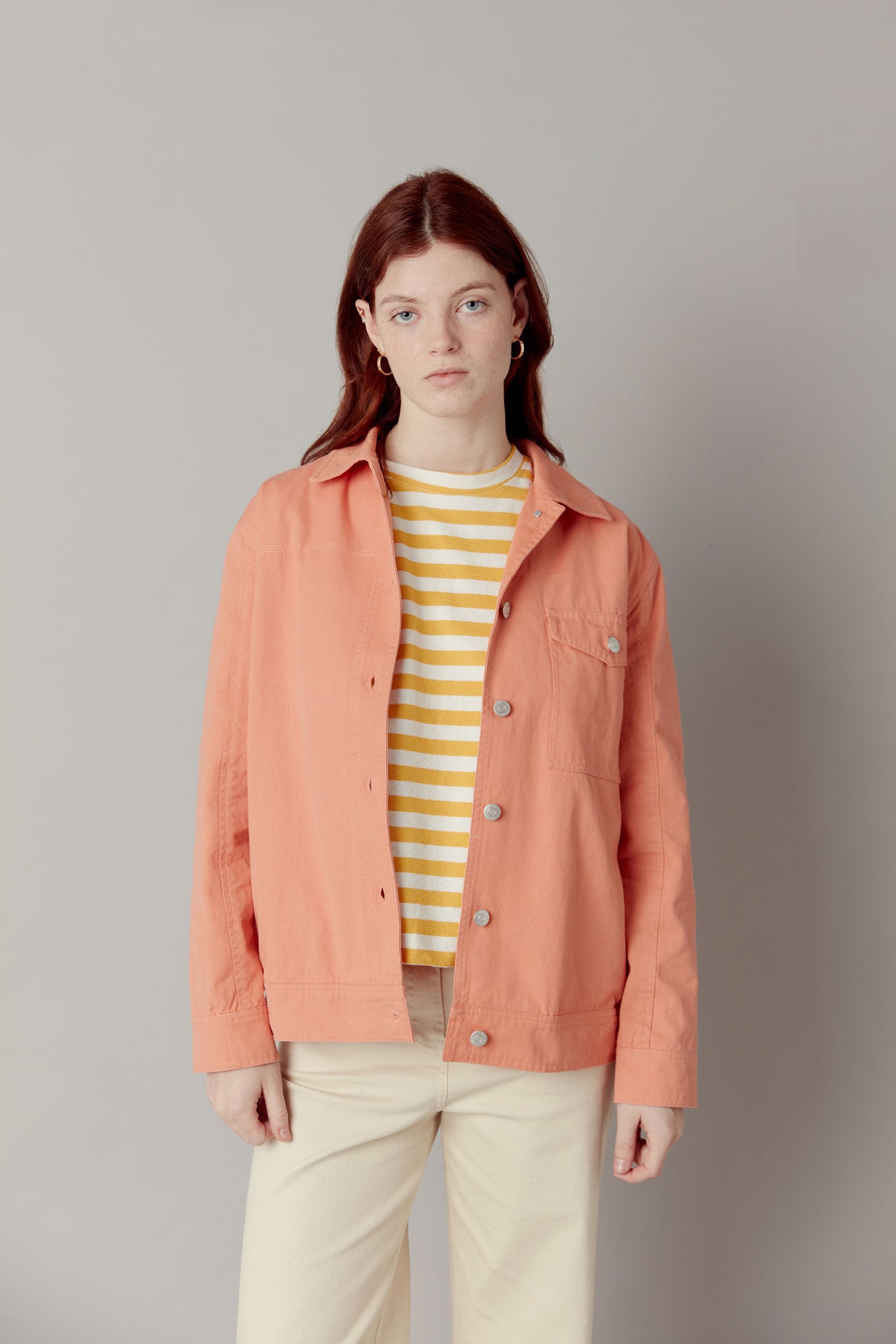 ORINO Organic Cotton Jacket - Orange, SIZE 2 / UK 10 / EUR 38