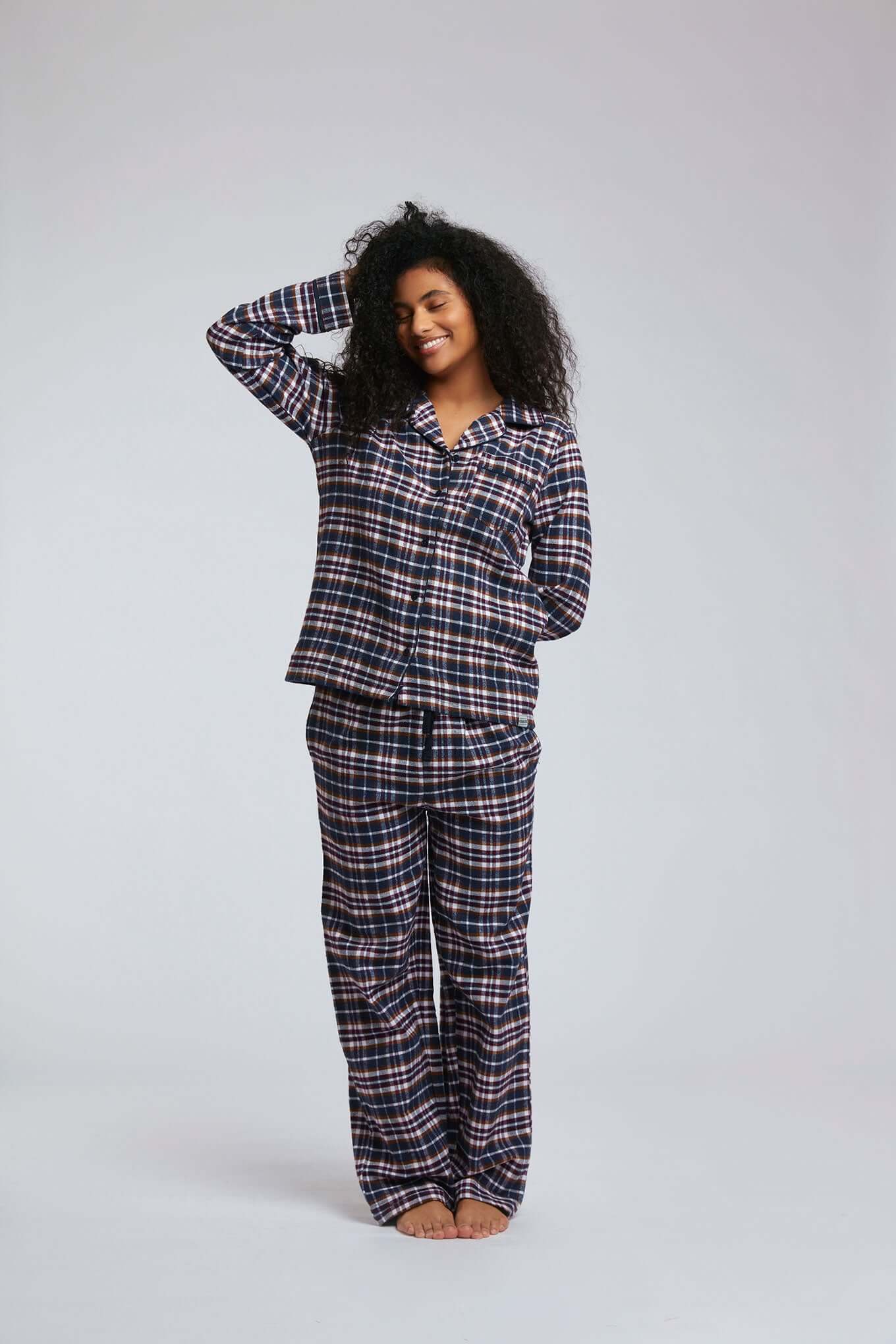 JIM JAM Womens Organic Cotton Pyjama Set Navy, Size 4 / UK 14 / EUR 42
