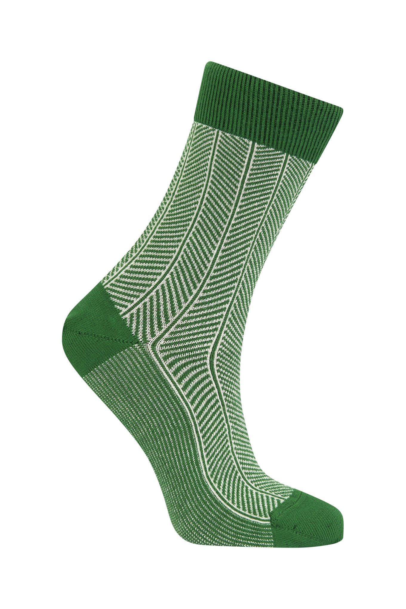 HERRINGBONE - GOTS Organic Cotton Socks Green, EUR 41-43