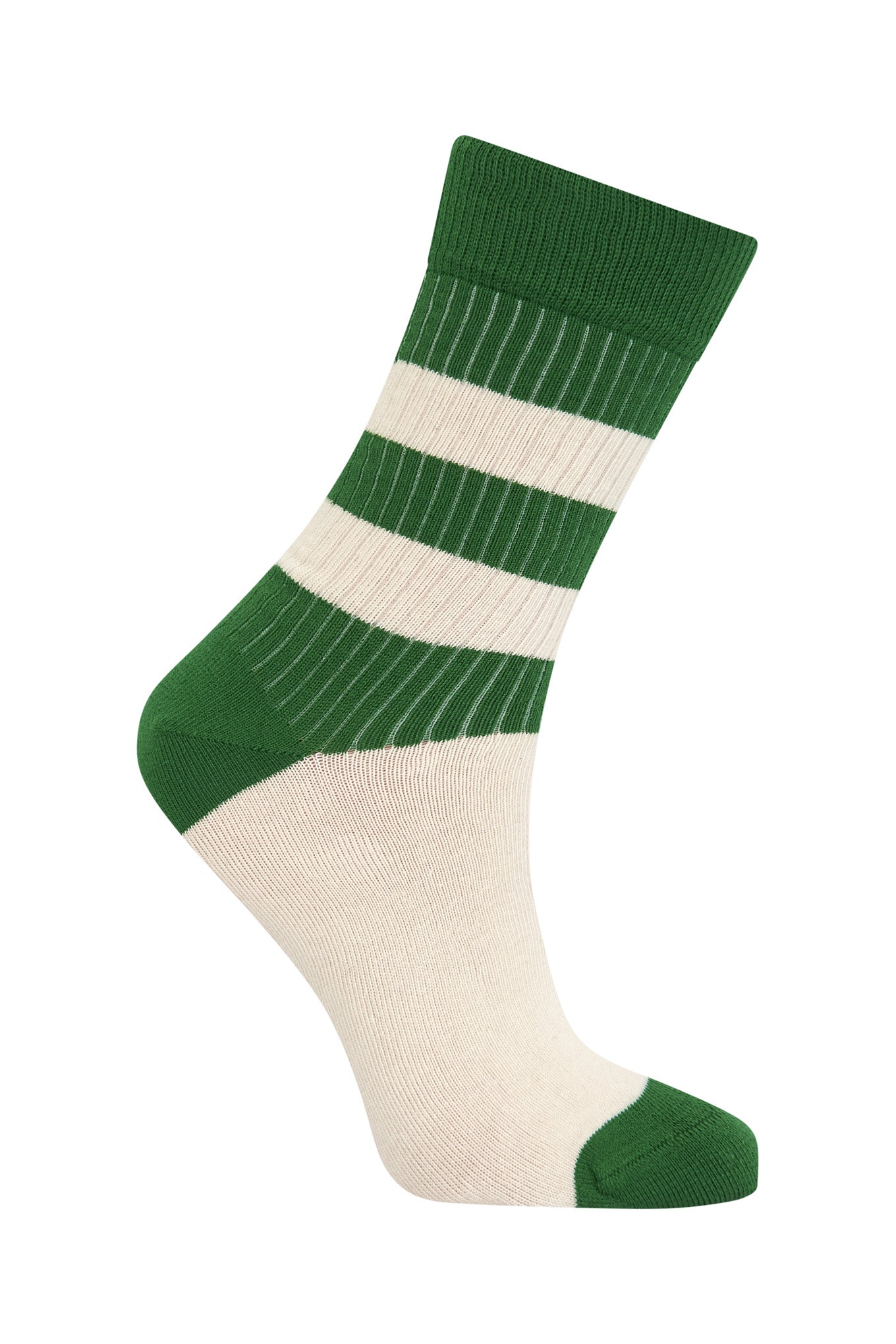 STRIPE - GOTS Organic Cotton Socks Green, EUR 37-40