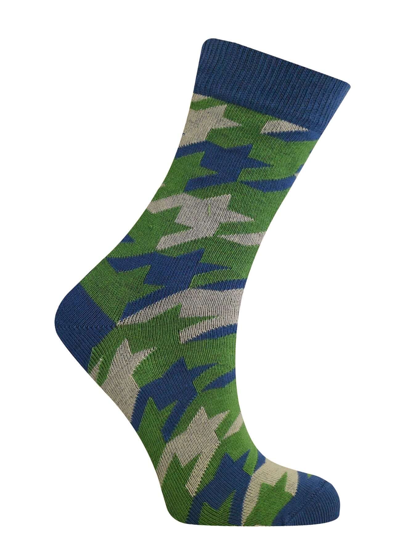 HOUNDSTOOTH - GOTS Organic Cotton Socks Blue, EUR 44-46