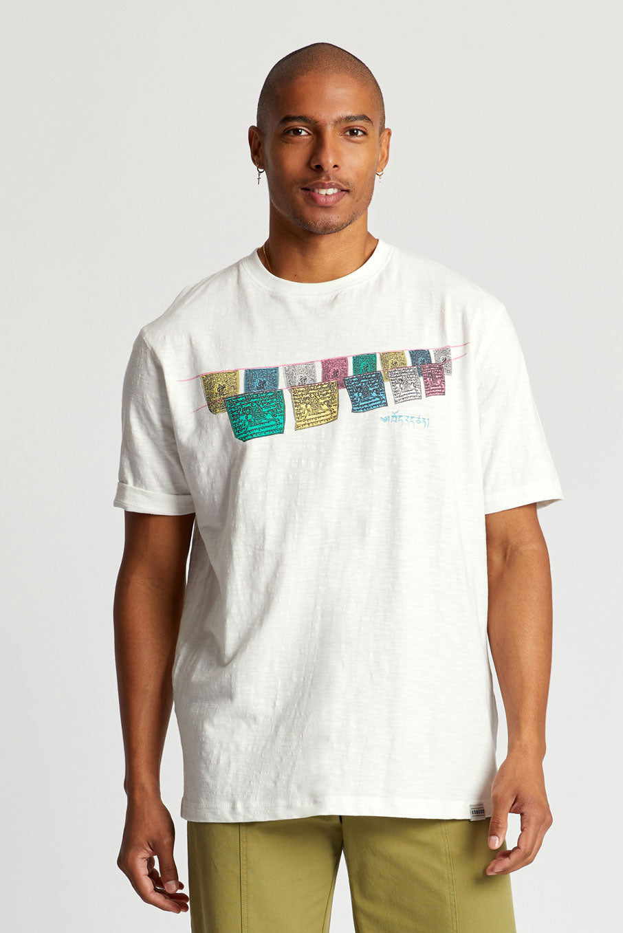 FREE TIBET Tee GOTS Organic Cotton - Off White, MEDIUM