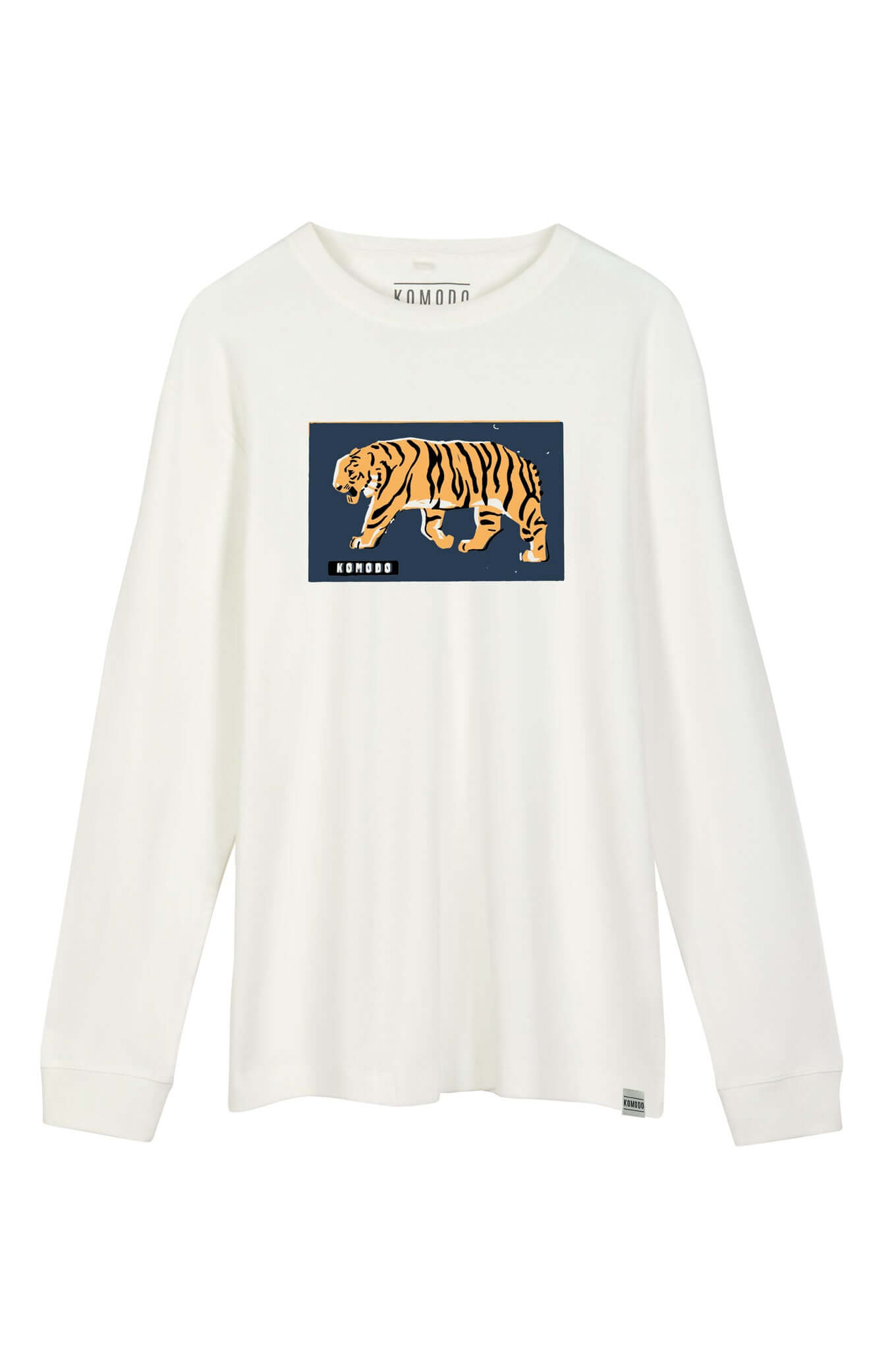 HAKON BENGAL TIGER Mens Organic Cotton Tee Off White, Small