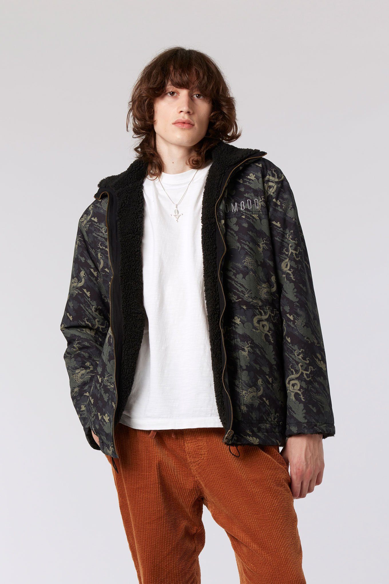 360![?] REVERSIBLE FLEECE JACKET - Dragon Print, Size X-LARGE