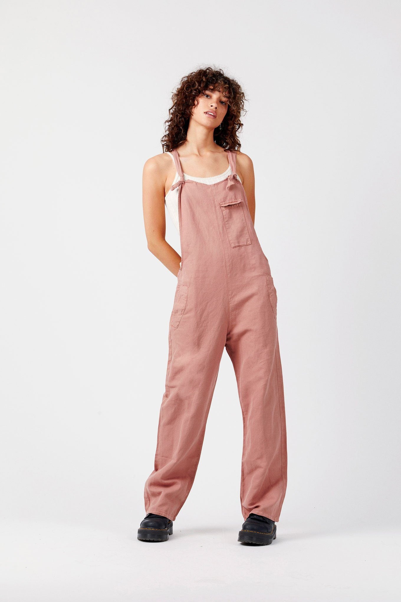 MARY-LOU Pink - GOTS Organic Cotton Dungarees by Flax & Loom, SIZE 4 / UK 14 / EUR 42