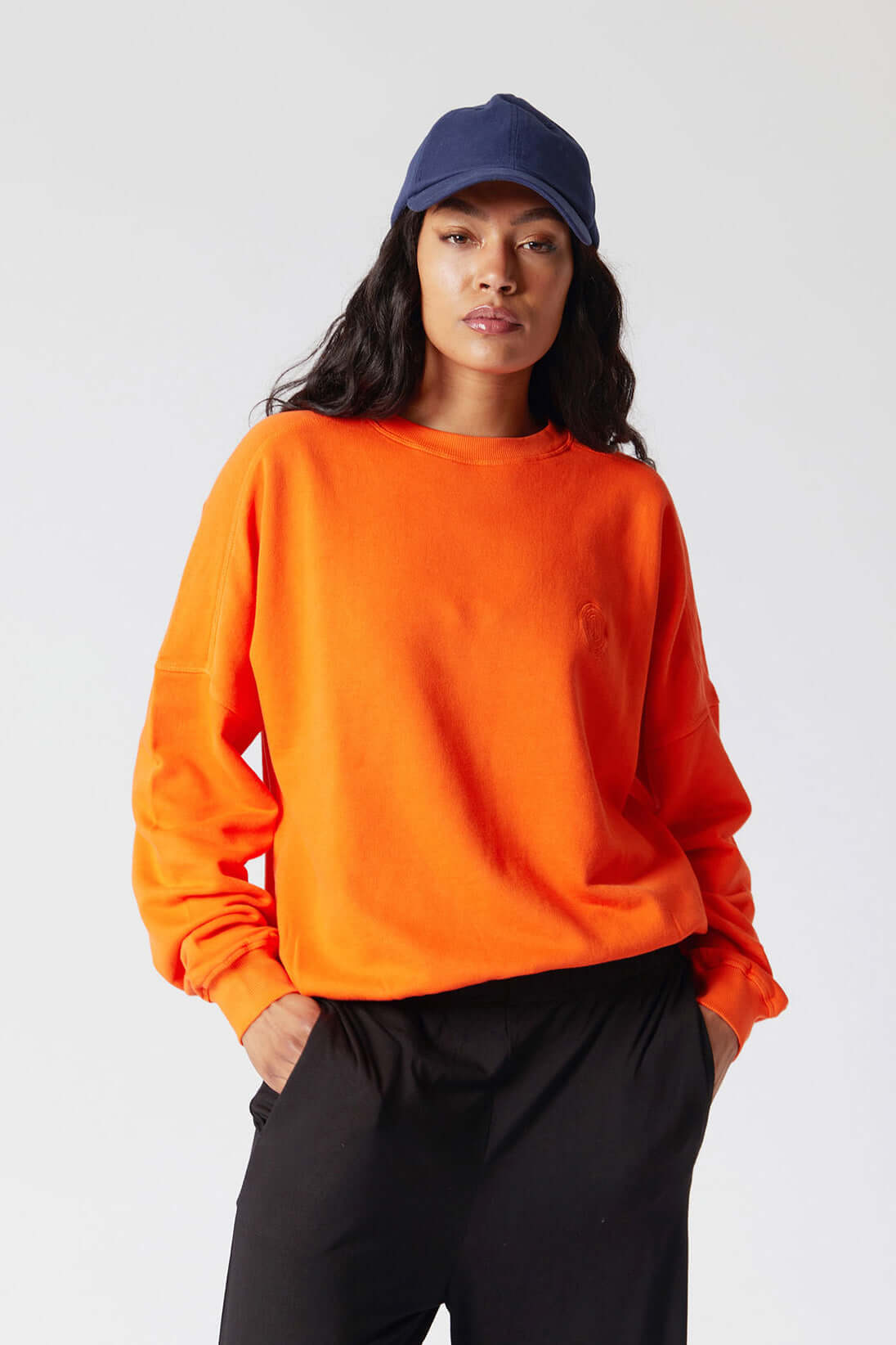 DAWN BALLOON GOTS Organic Cotton Crewneck Orange, SIZE 5 / UK 16 / EUR 44