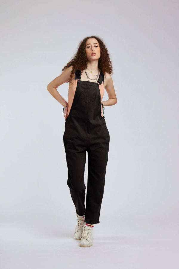 JOY - Organic Cotton Dungarees Black