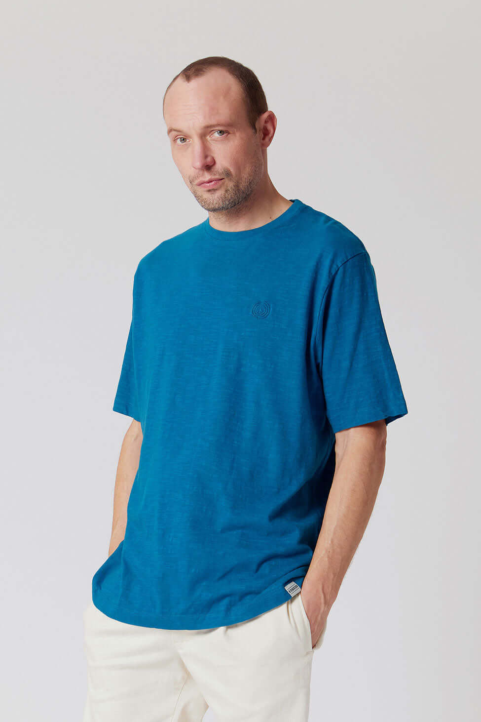 KIN - GOTS Organic Cotton Tee Teal Blue, Extra-Large