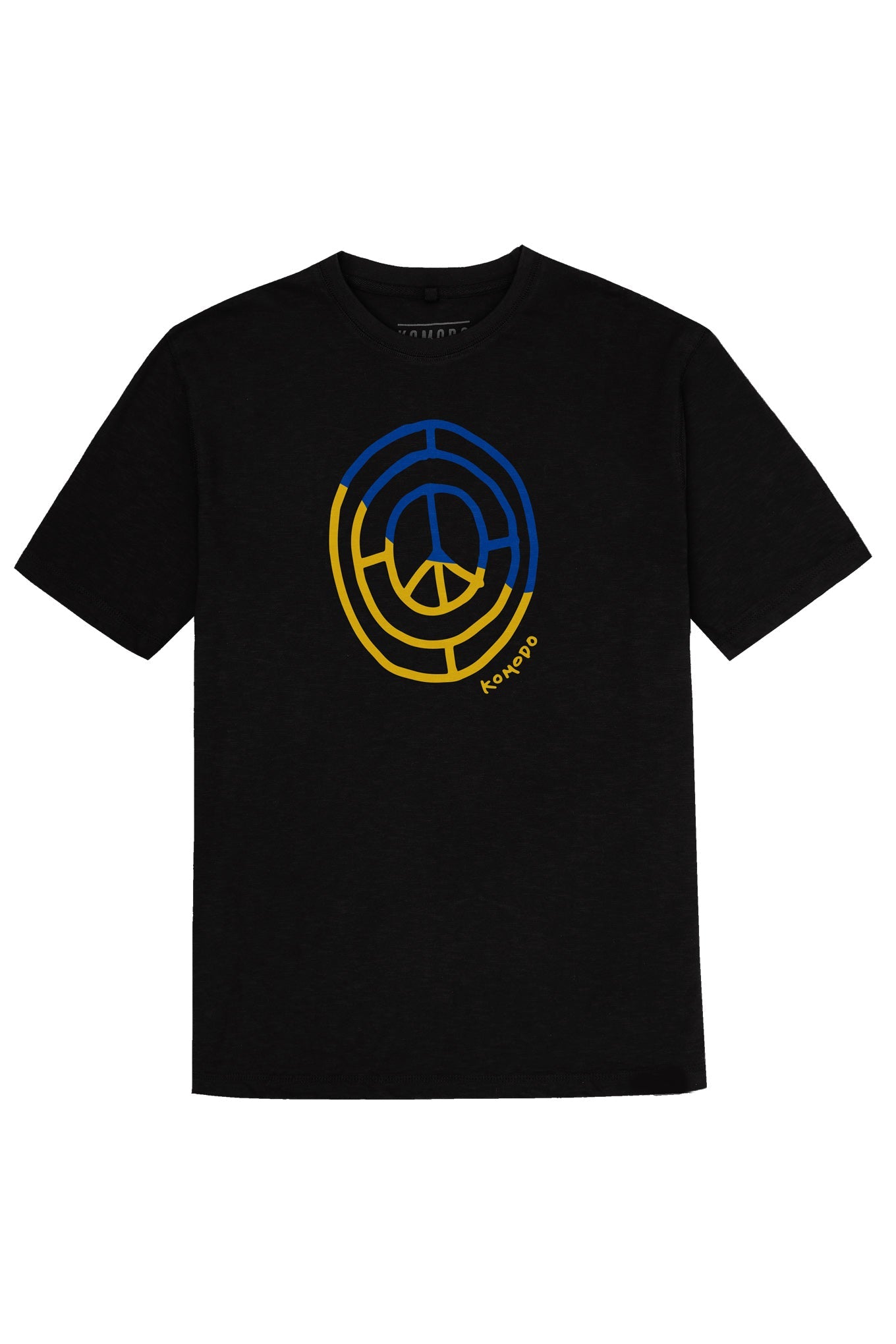 PEACE 4 UKRAINE Organic cotton mens tee - Black, LARGE