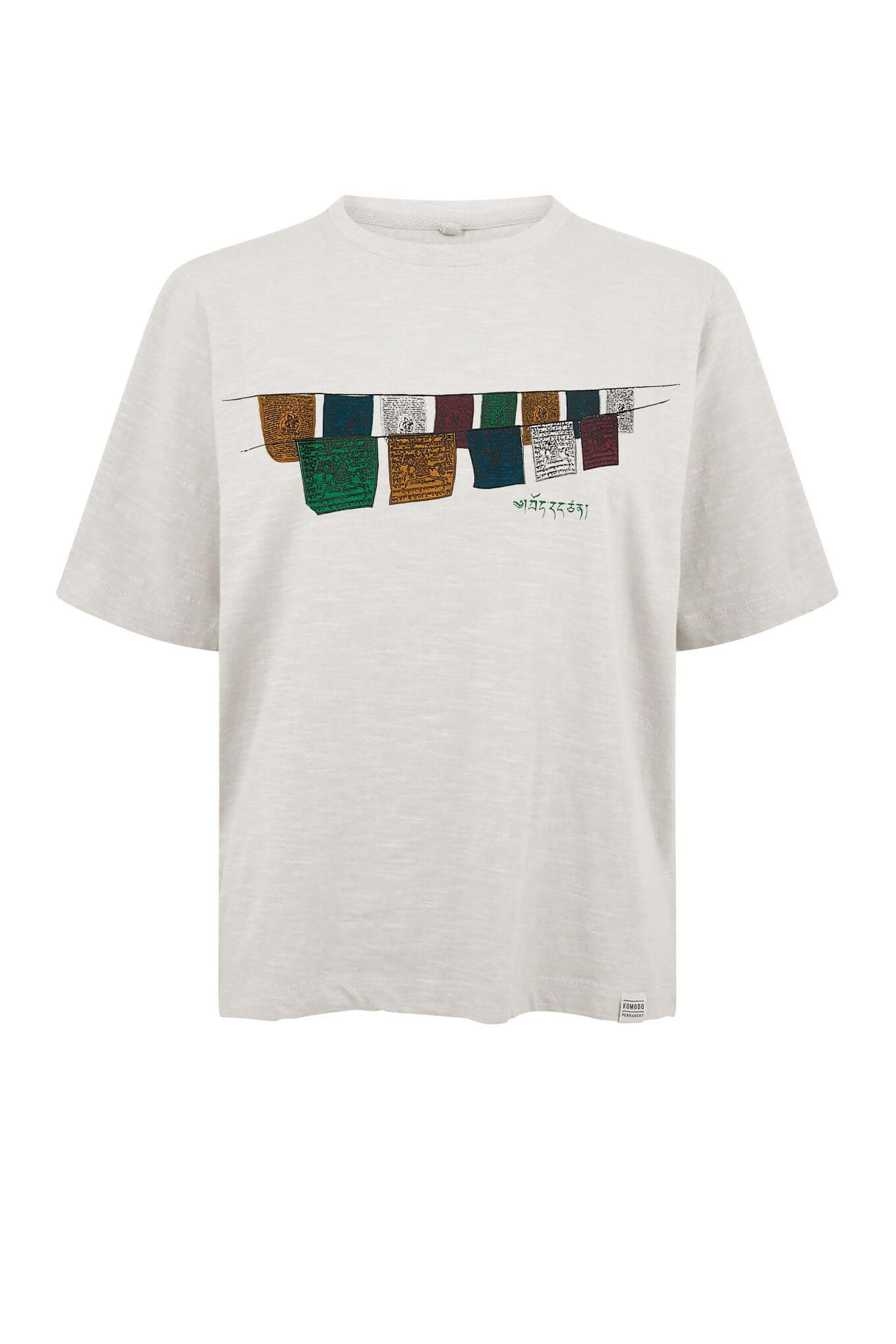 FREE TIBET - GOTS Organic Cotton Tee White, Size 4 / UK 14 / EUR 42