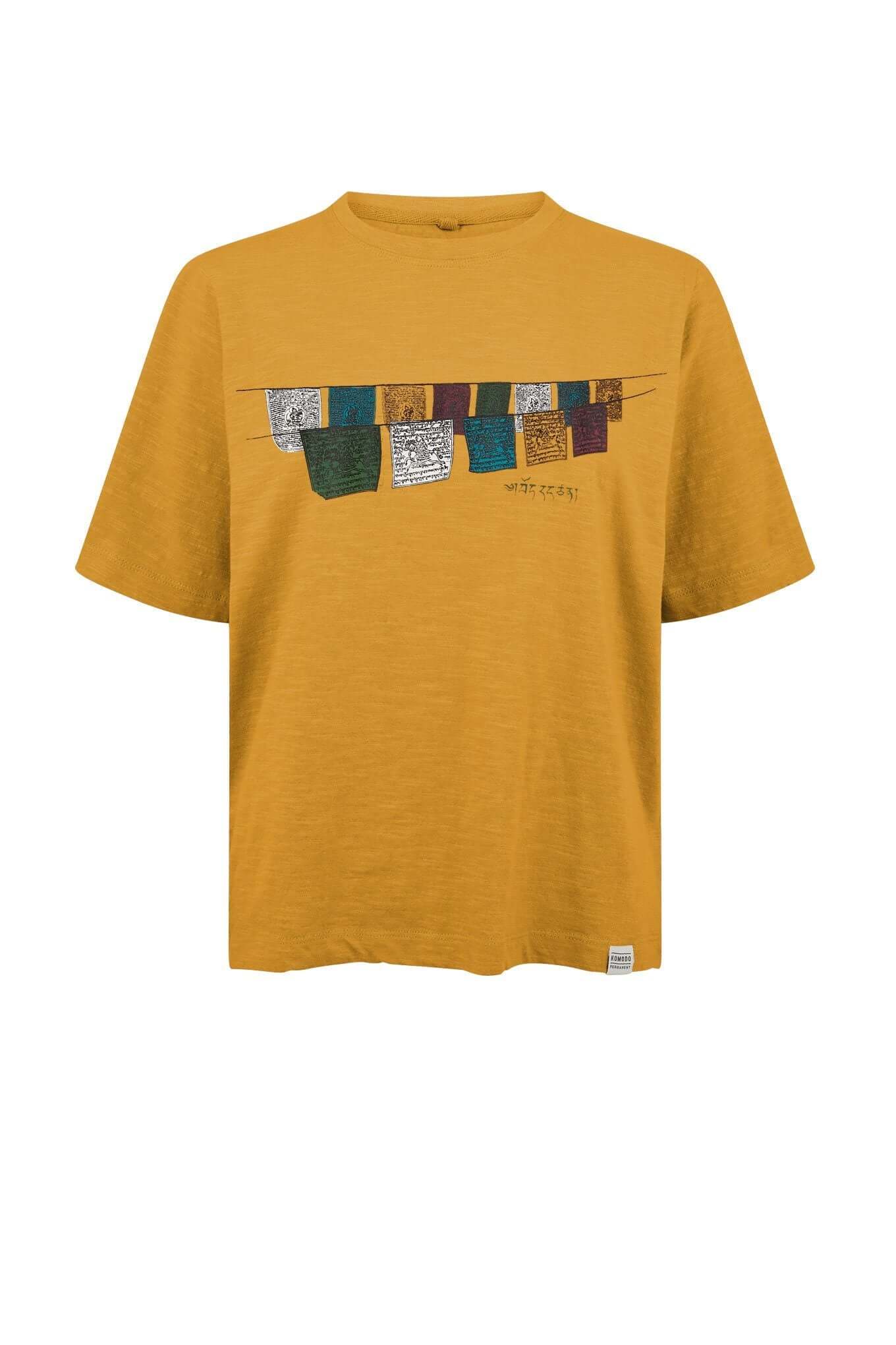 FREE TIBET - GOTS Organic Cotton Tee Mustard, Size 1 / UK 8 / EUR 36