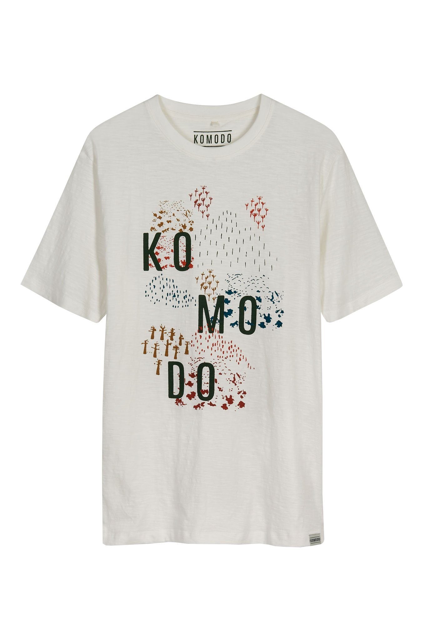 KOMODOSCAPE - GOTS Organic Cotton Tee White, Size 2 / UK 10 / EUR 38