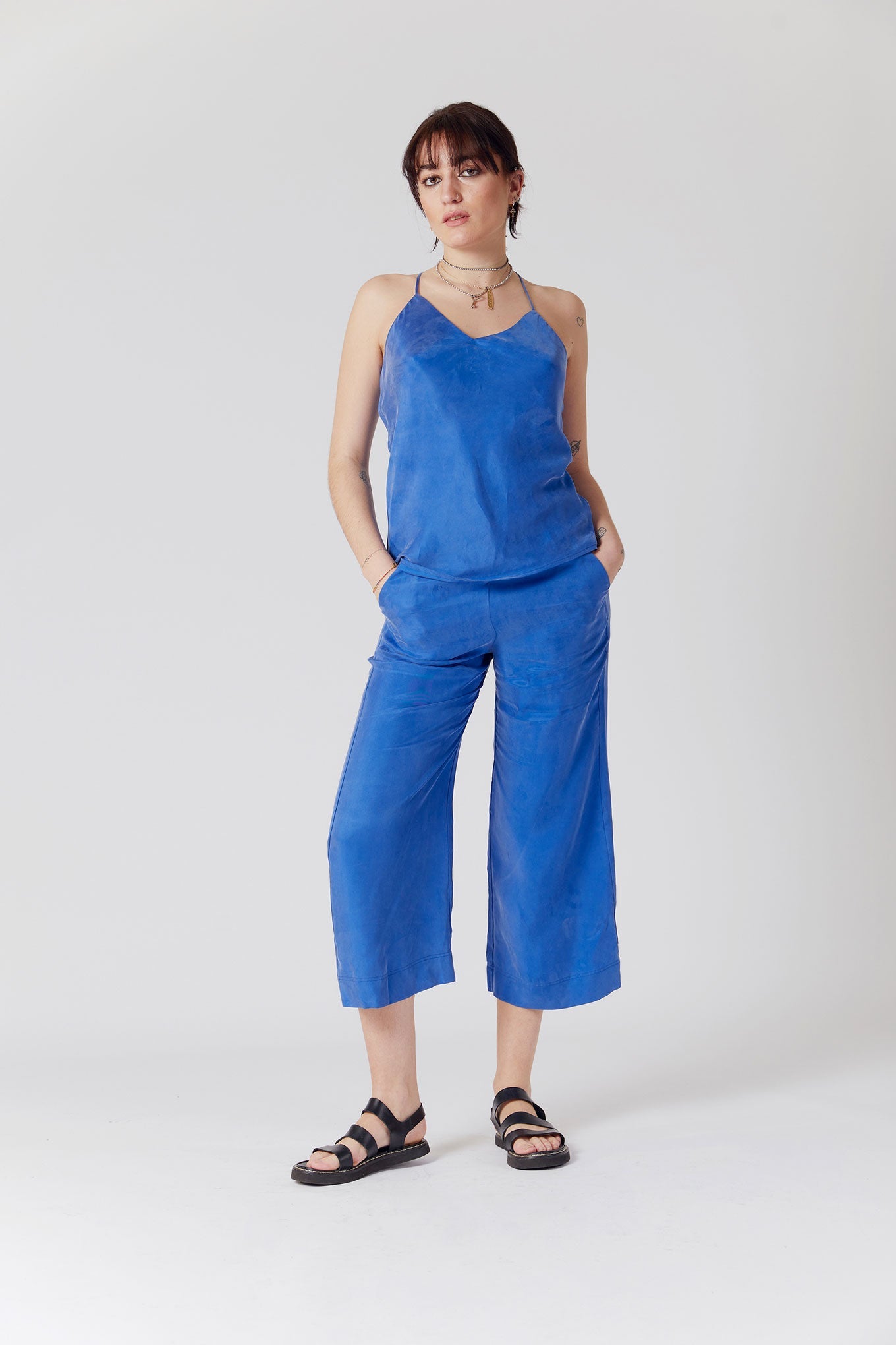 BREEZY Cupro Culottes Blue, SIZE 5 / UK 16 / EUR 44