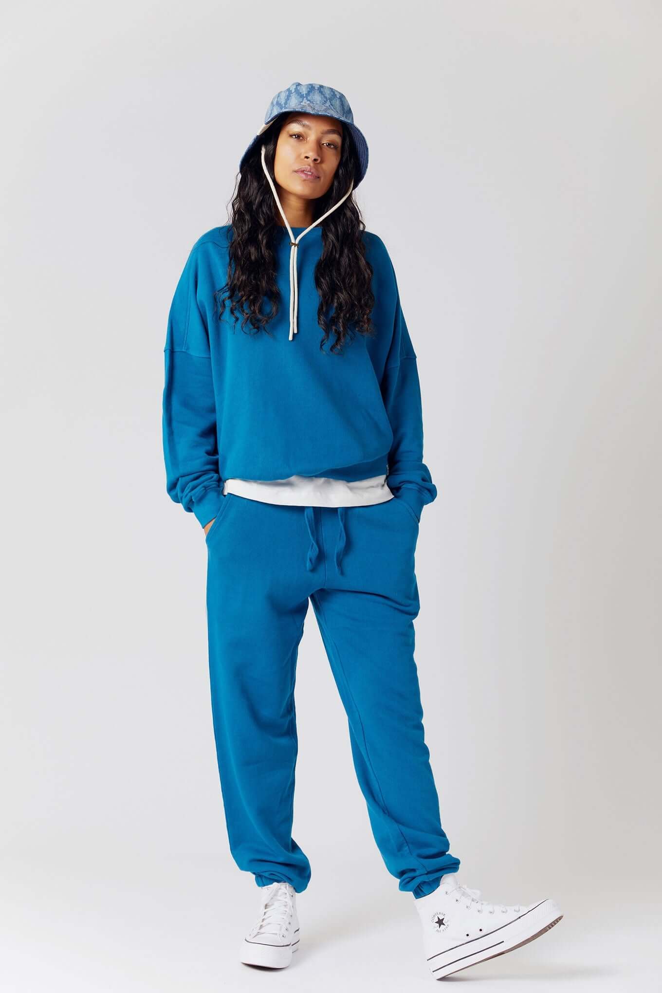 EVIE - GOTS Organic Cotton Joggers Teal Blue, SIZE 2 / UK 10 / EUR 38