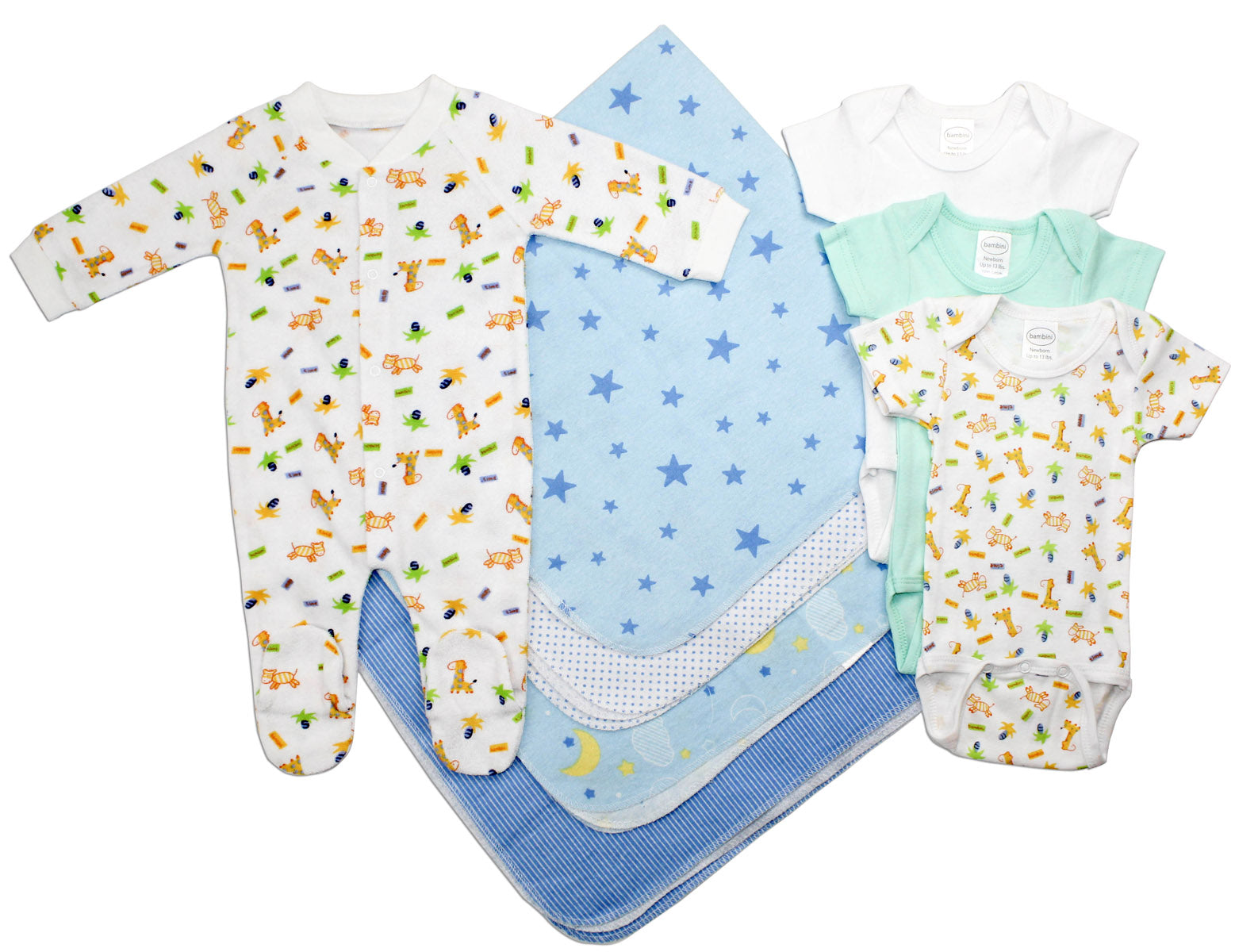 Newborn Baby Boy 8 Pc Layette Baby Shower Gift Set