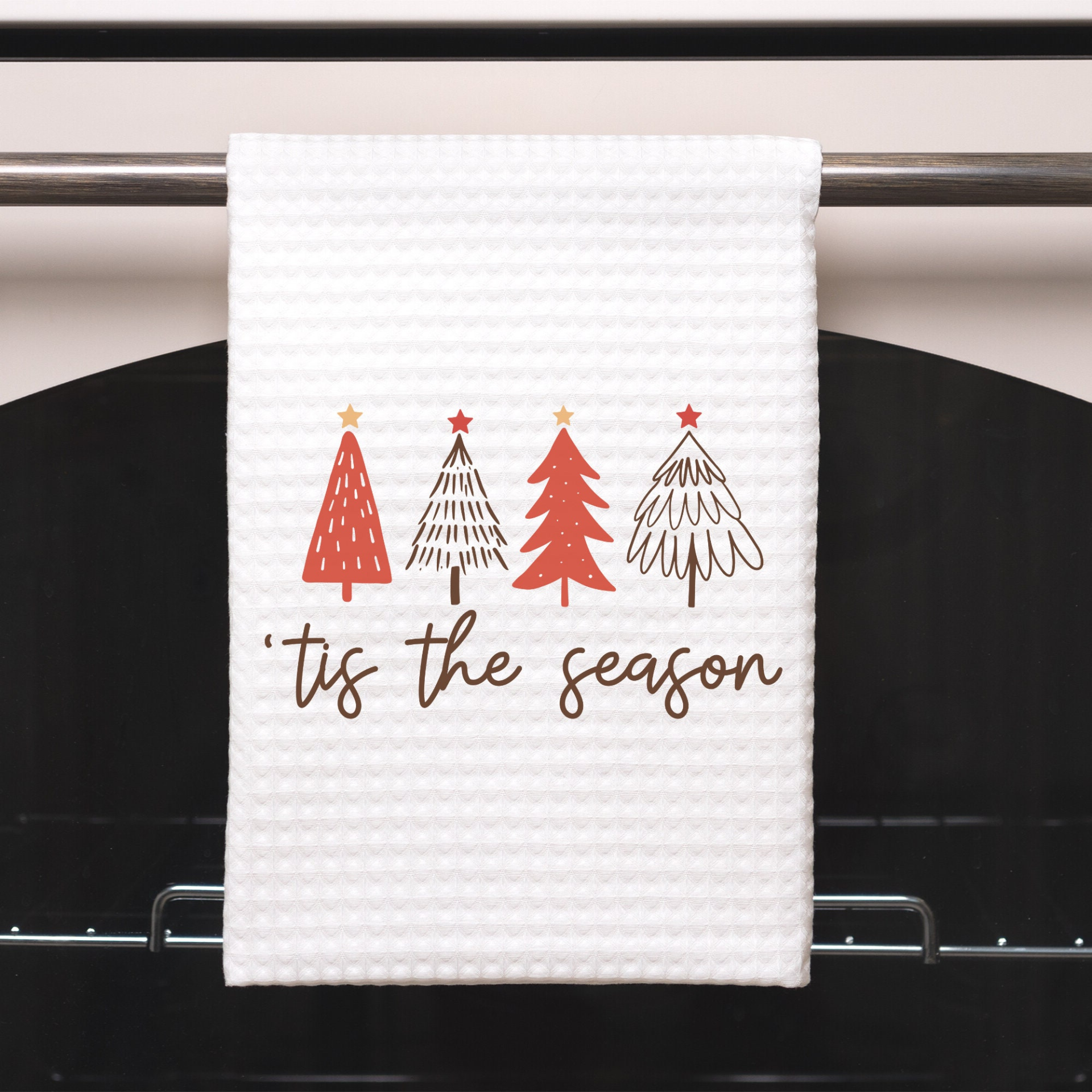 Christmas Farmhouse Tis Season Tea Towel , Decorative Christmas Kitchen Hand Towel for Airbnb Xmas Decor, Holiday Kitchen Gift Dish Towel - 14150495_large_b0ec5233-d701-4fb9-b76b-941b318ec0be