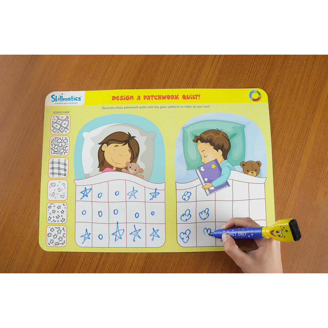 Skillmatics Educational Game : Doodle and Draw | Reusable Activity Mats with 2 Dry Erase Markers | Gifts & Creative Learning for Ages 6-9 - 14847865_large_ce8db50a-e294-4057-acc2-a9db4608b31e