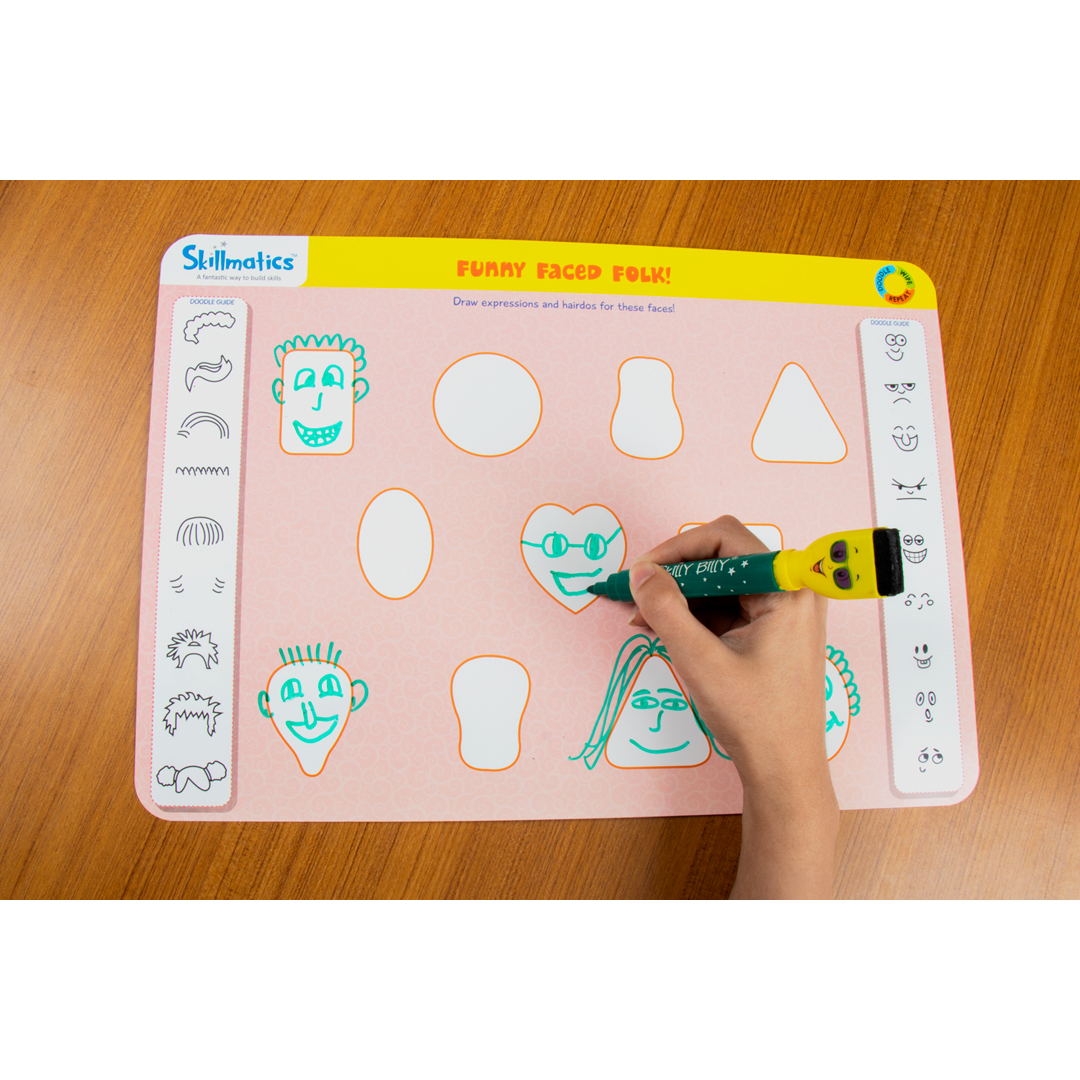 Skillmatics Educational Game : Doodle and Draw | Reusable Activity Mats with 2 Dry Erase Markers | Gifts & Creative Learning for Ages 6-9 - 14847866_large_7464046e-cae3-4d5b-950f-0322bbd47d7a