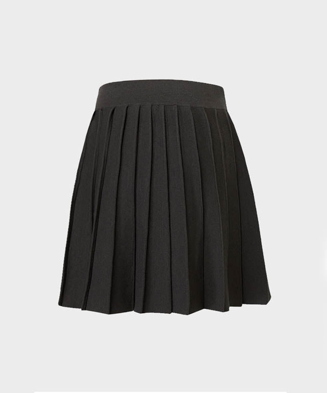 Anell Golf French Wool Skirt - Charcoal - 15_9beee900-bd96-4c58-8ae3-ca141ad65ae5