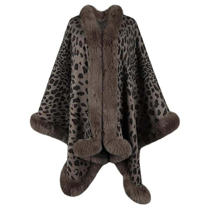 2022 Winter Thick Warm Poncho Fur Collar Cape Coat Women Vintage - 2022-Winter-Thick-Warm-Poncho-Fur-Collar-Cape-Coat-Women-Vintage-Leopard-Sweater-Cardigan-Female-Batwing_23c1aad2-32e9-4095-a0c8-020798814ece