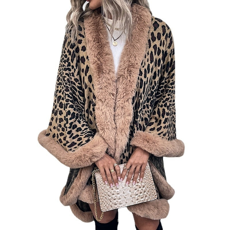 2022 Winter Thick Warm Poncho Fur Collar Cape Coat Women Vintage - 2022-Winter-Thick-Warm-Poncho-Fur-Collar-Cape-Coat-Women-Vintage-Leopard-Sweater-Cardigan-Female-Batwing_cdd43151-a308-43b4-95a5-7f018d3339ce