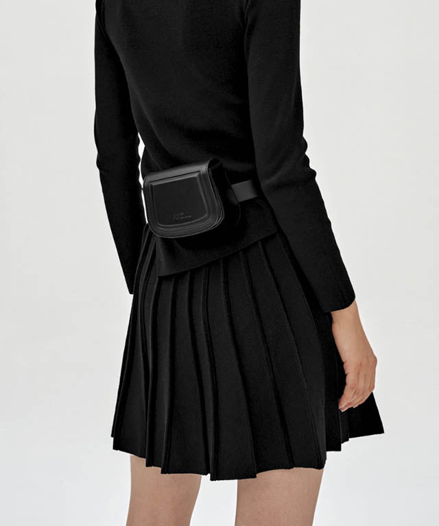 Anell Golf French Wool Skirt - Black