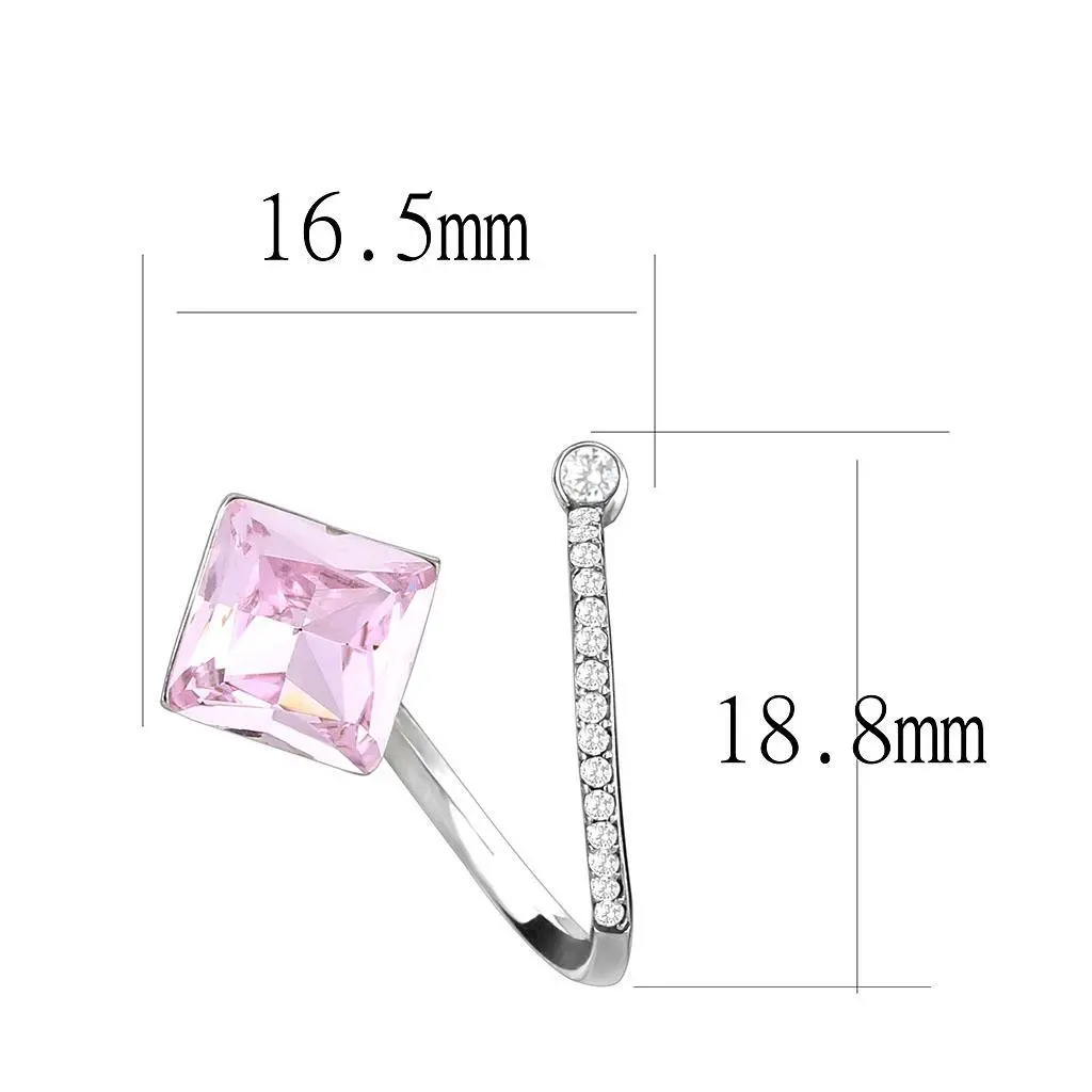 DA377 - High polished (no plating) Stainless Steel Earrings with Top Grade Crystal  in Light Rose - 259032_large_22688754-ea6e-4aa2-b0ac-d90c85a19b05