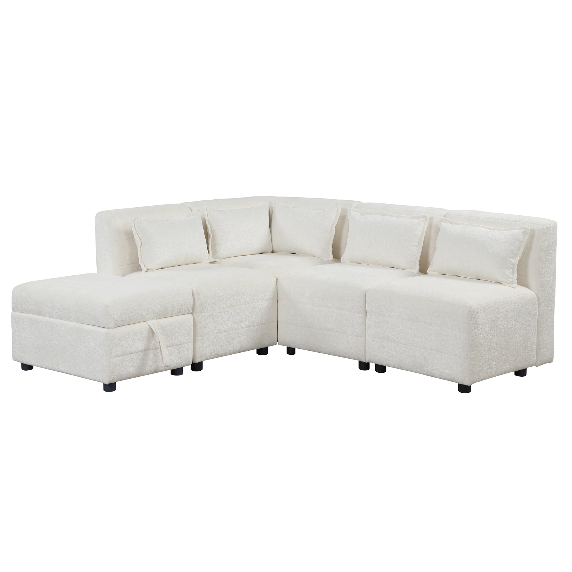 Free-Combined Sectional Sofa 5-seater Modular Couches with Storage - 328c3d43f11a45608d546fd6fa457582