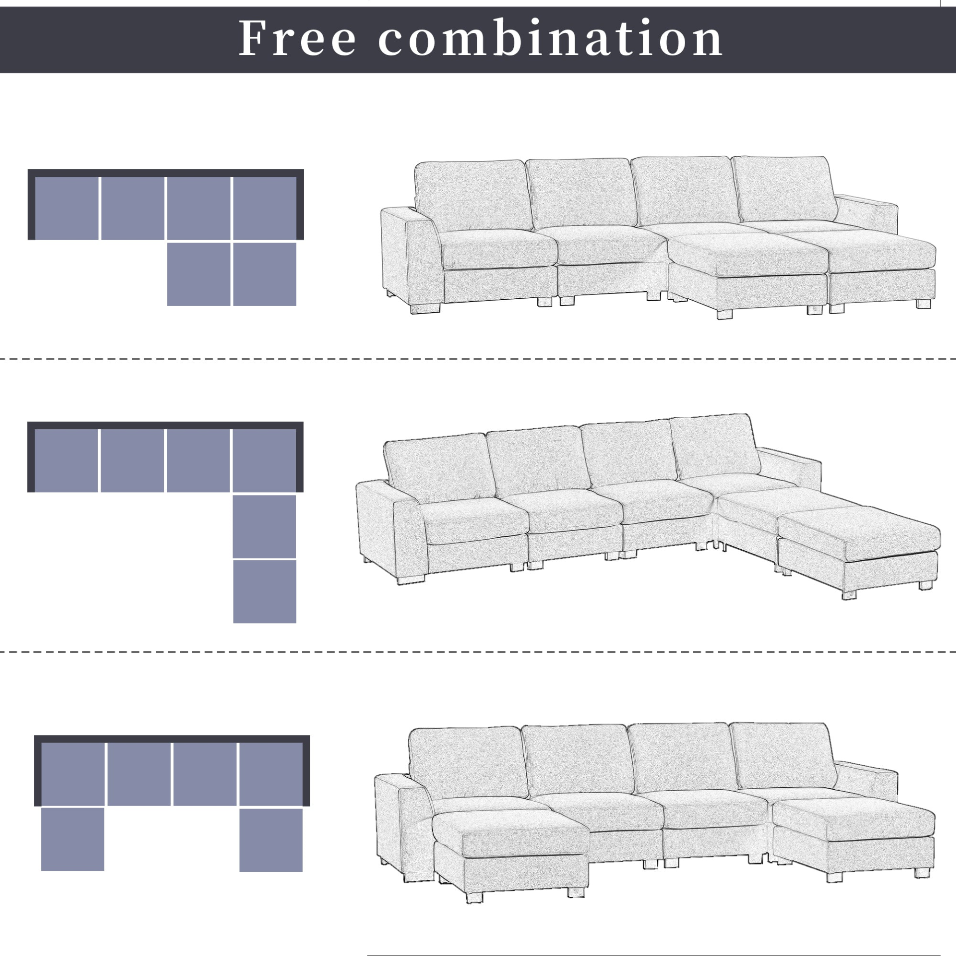 3 Pieces U shaped Sofa with Removable Ottomans - 33943188_large_5e4e08bd-6870-4360-8410-f92a115a7aae