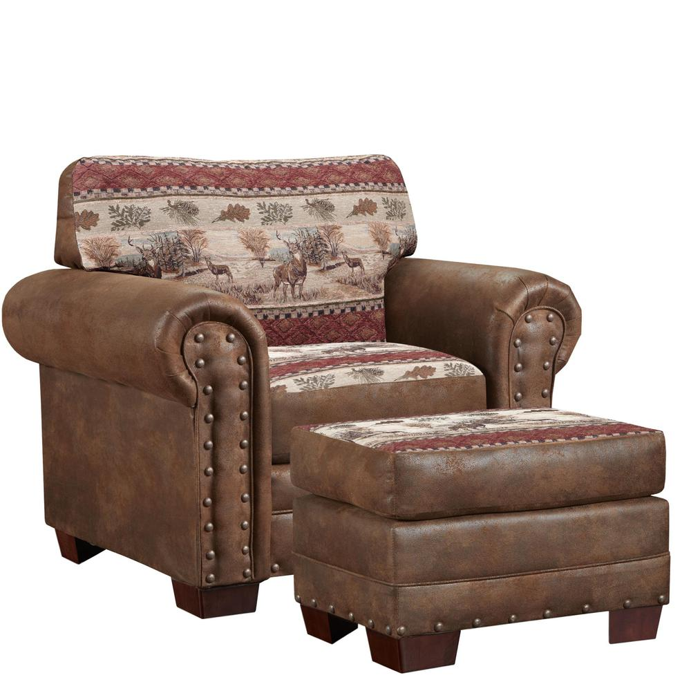 Deer Valley Arm Chair with Matching Ottoman