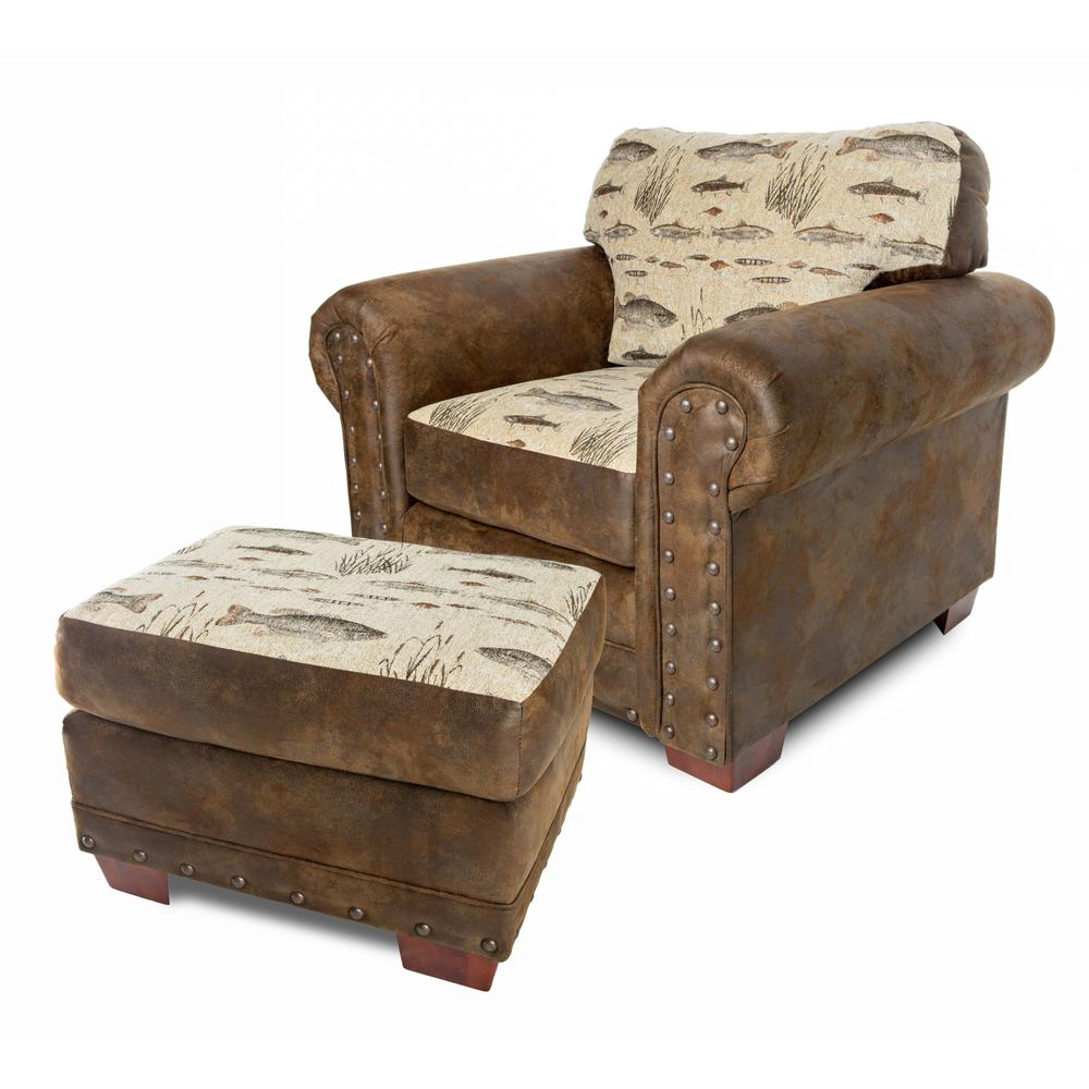 Angler's Cove Arm Chair with Matching Ottoman