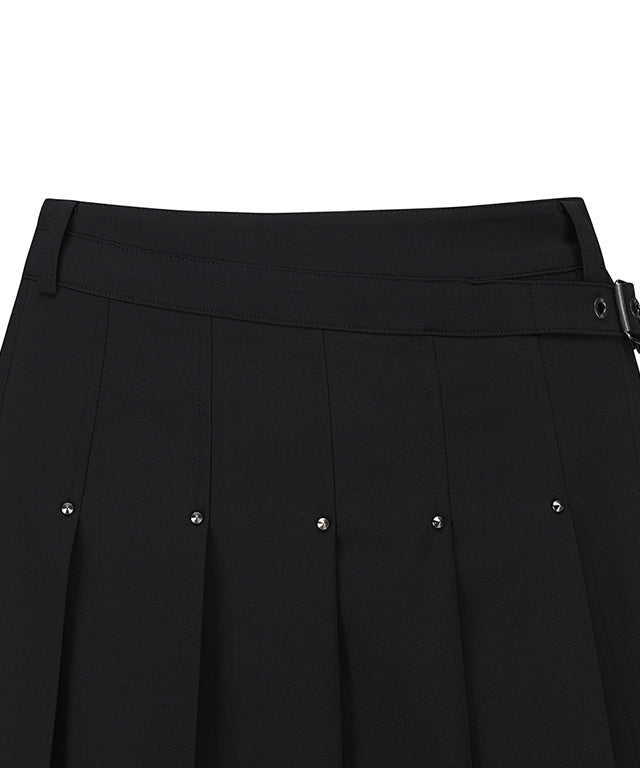ANEW Golf: Women Buckle Decoration Pleats Skirt - Black - 4_8970c18e-8527-4e26-a2b1-baed25804499