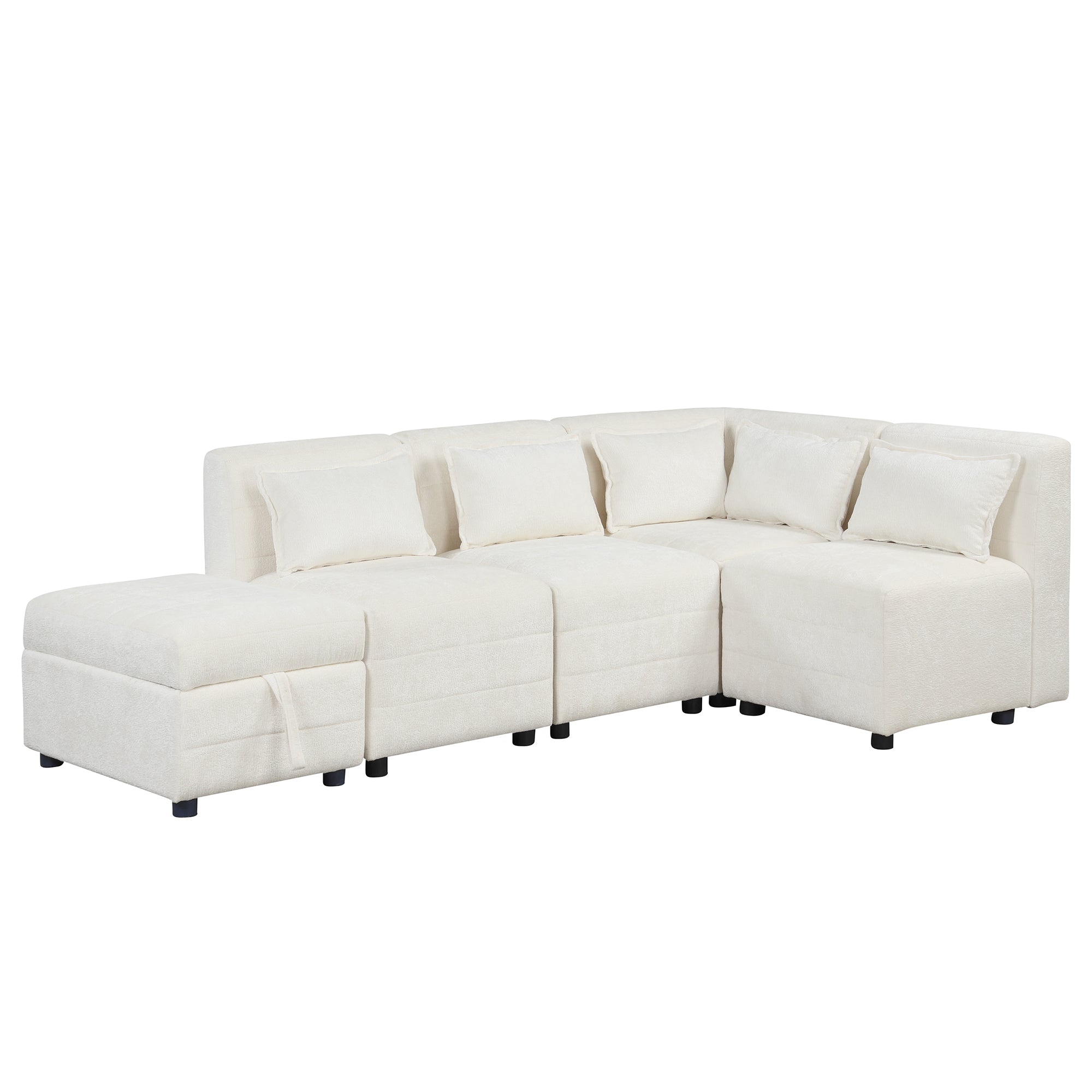 Free-Combined Sectional Sofa 5-seater Modular Couches with Storage - 518a5bba43444232b9684de5311e6543