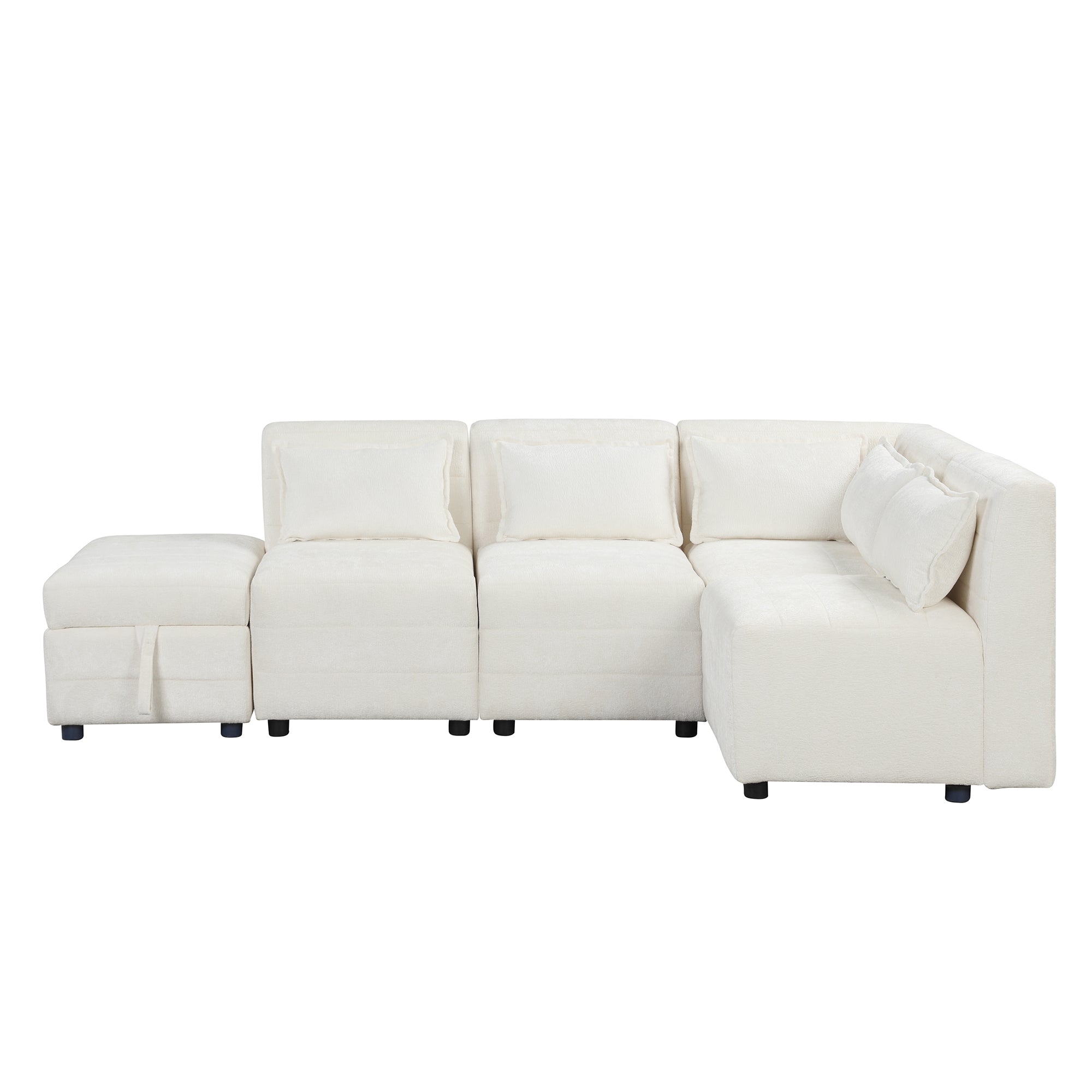 Free-Combined Sectional Sofa 5-seater Modular Couches with Storage - 6190f8f9486c439aa27d4bcfe7f89e6f