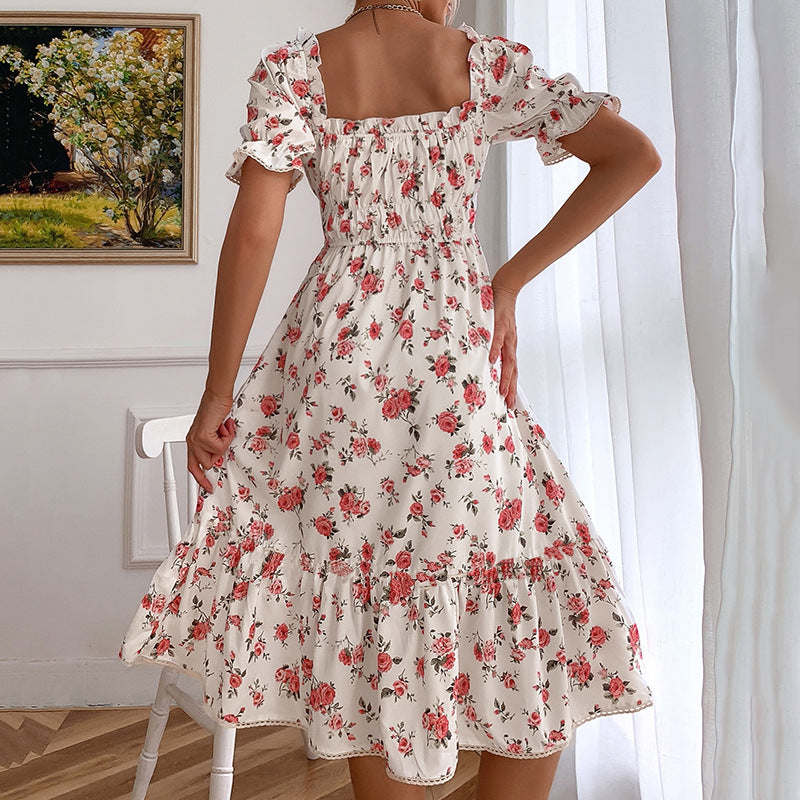 Elegant Square Collar Floral Print Ruffle Dresses - Ardm-Elegant-Square-Collar-Floral-Print-Ruffle-Dresses-For-Women-2022-High-Waist-Sweet-Pleated-Backless_3c309ee8-959c-4d22-bbd6-b53d6f21feb1