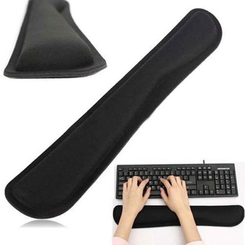 Black PC Keyboard Wrist Gel Cushion Platform Hands