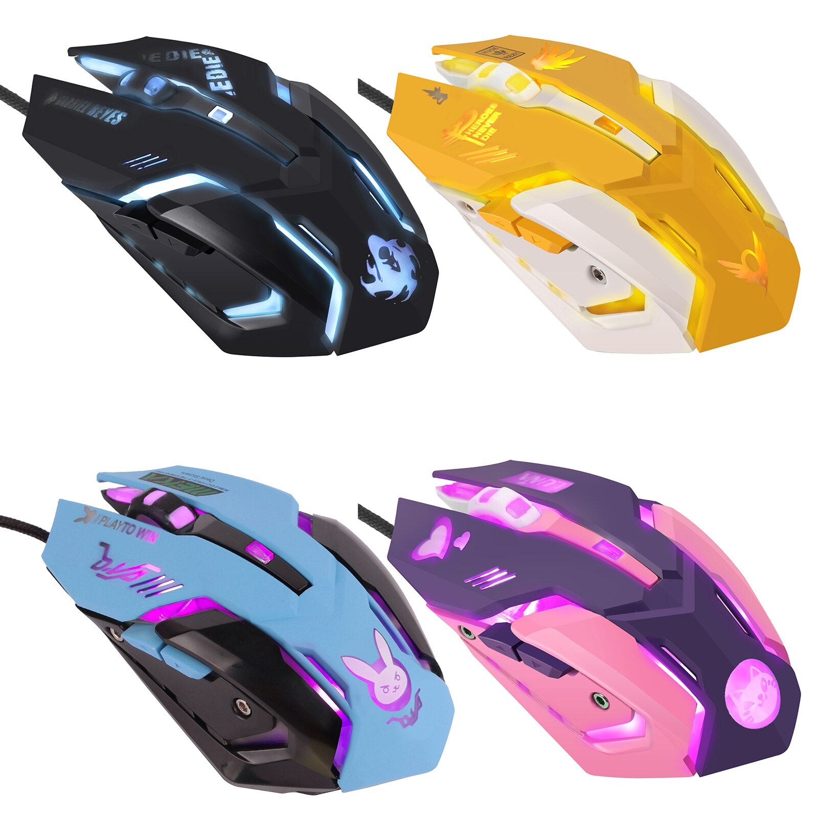 USB Wired 6 Buttons Ergonomic 2400dpi Optical Gaming Mouse