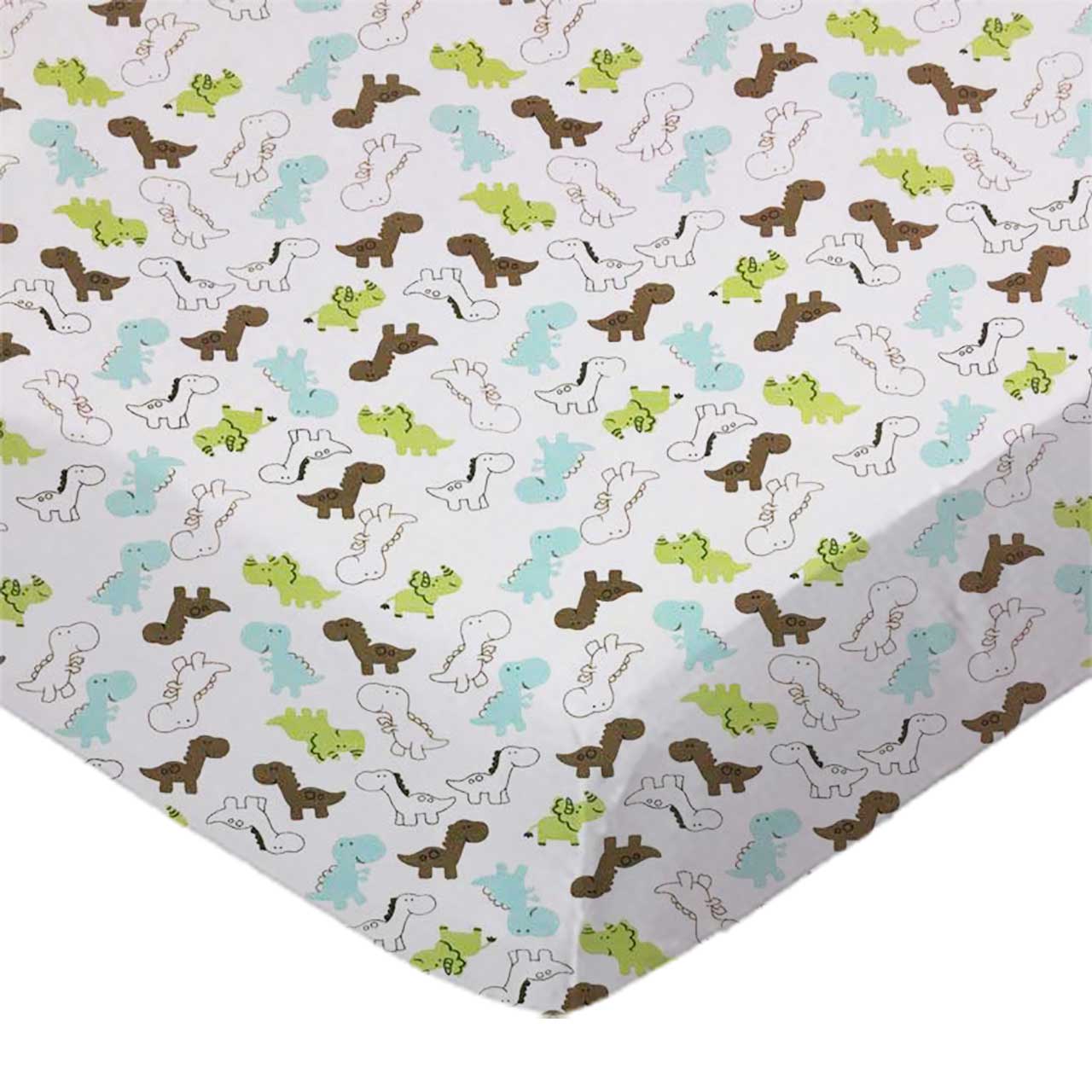 SheetWorld Fitted Crib Sheet - 100% Cotton Jersey - Baby Dinosaurs,