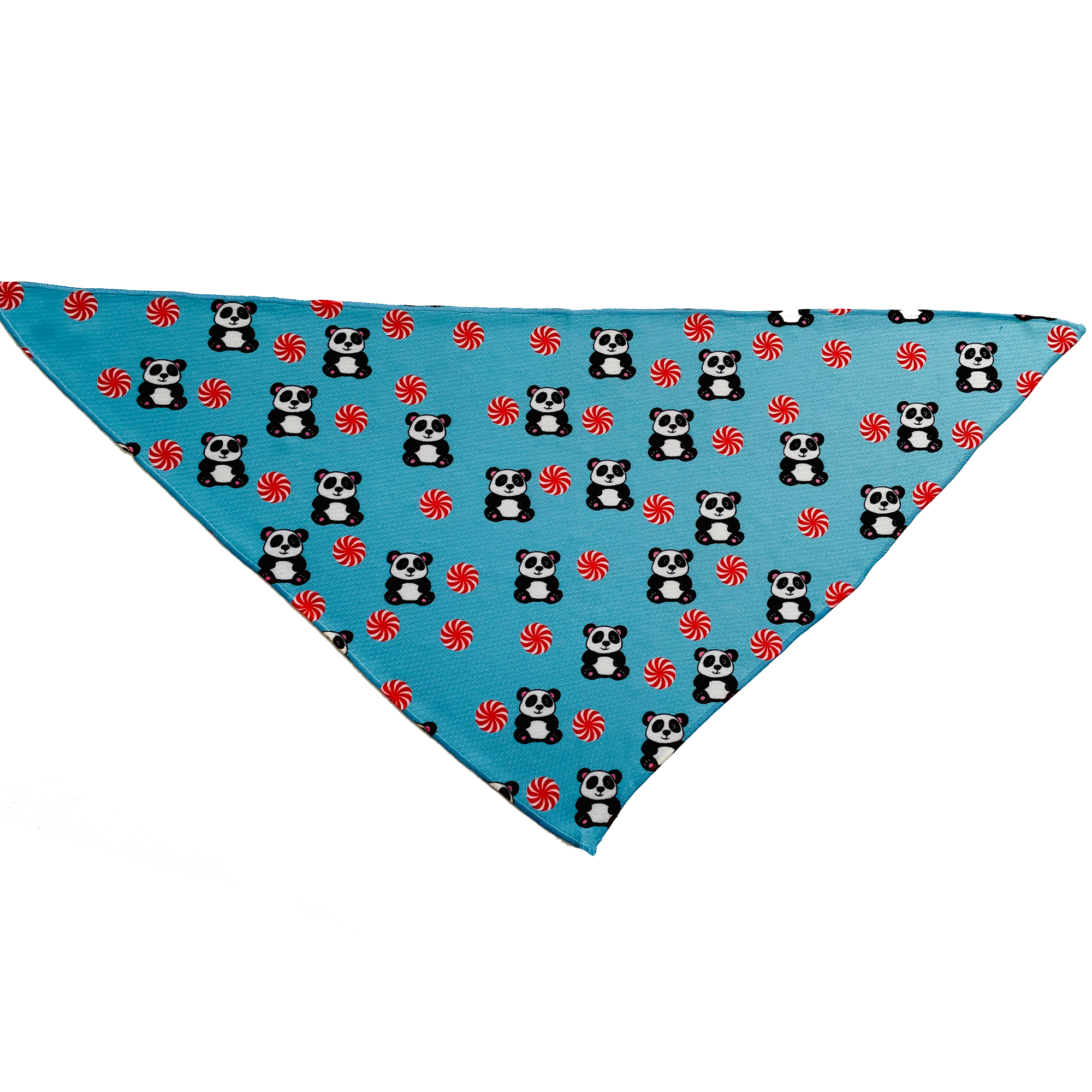 Peppermint Panda Blue Tie On Dog Bandana