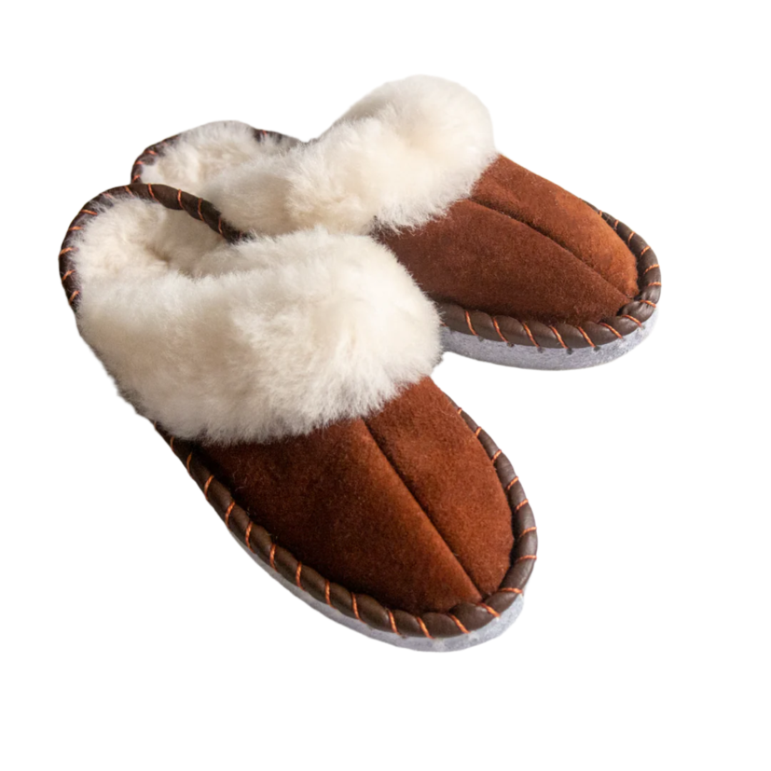 Brown Shearling Sheepskin Mules