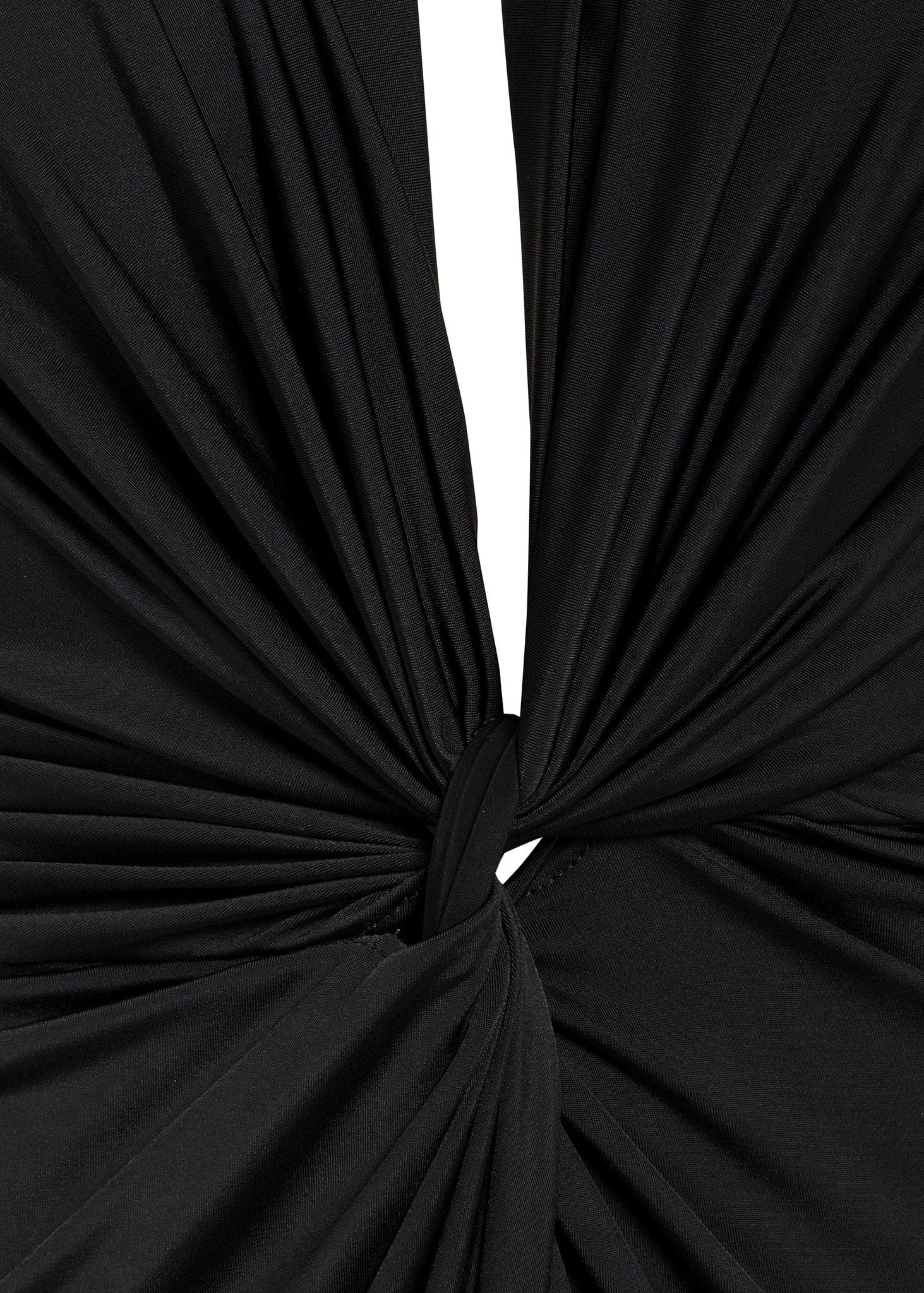 Black Twisted Front Dress - SARVIN-4137