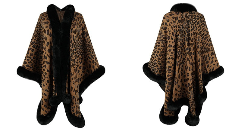 2022 Winter Thick Warm Poncho Fur Collar Cape Coat Women Vintage - Sca74d22702f545d68c8a2bef215cb245j
