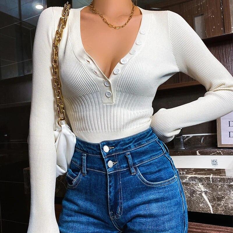 Long Sleeve Knitted Bodysuits Overalls