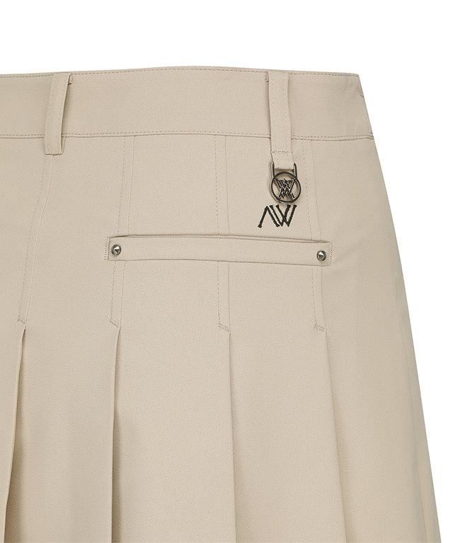 ANEW Golf: Women Buckle Decoration Pleats Skirt - Beige - WomenBuckleDecorationPleatsSkirtBEIGE7