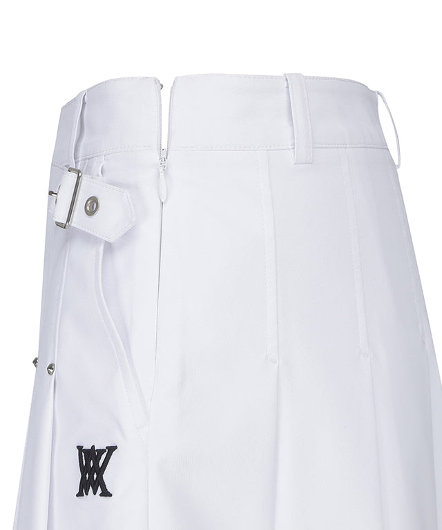 ANEW Golf: Women Buckle Decoration Pleats Skirt - White - WomenBuckleDecorationPleatsSkirtWHITE6