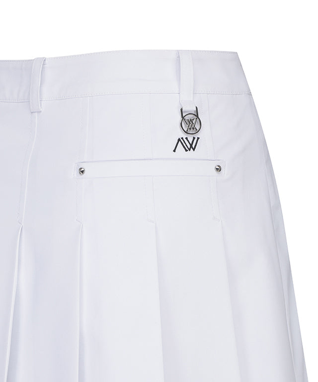 ANEW Golf: Women Buckle Decoration Pleats Skirt - White - WomenBuckleDecorationPleatsSkirtWHITE7