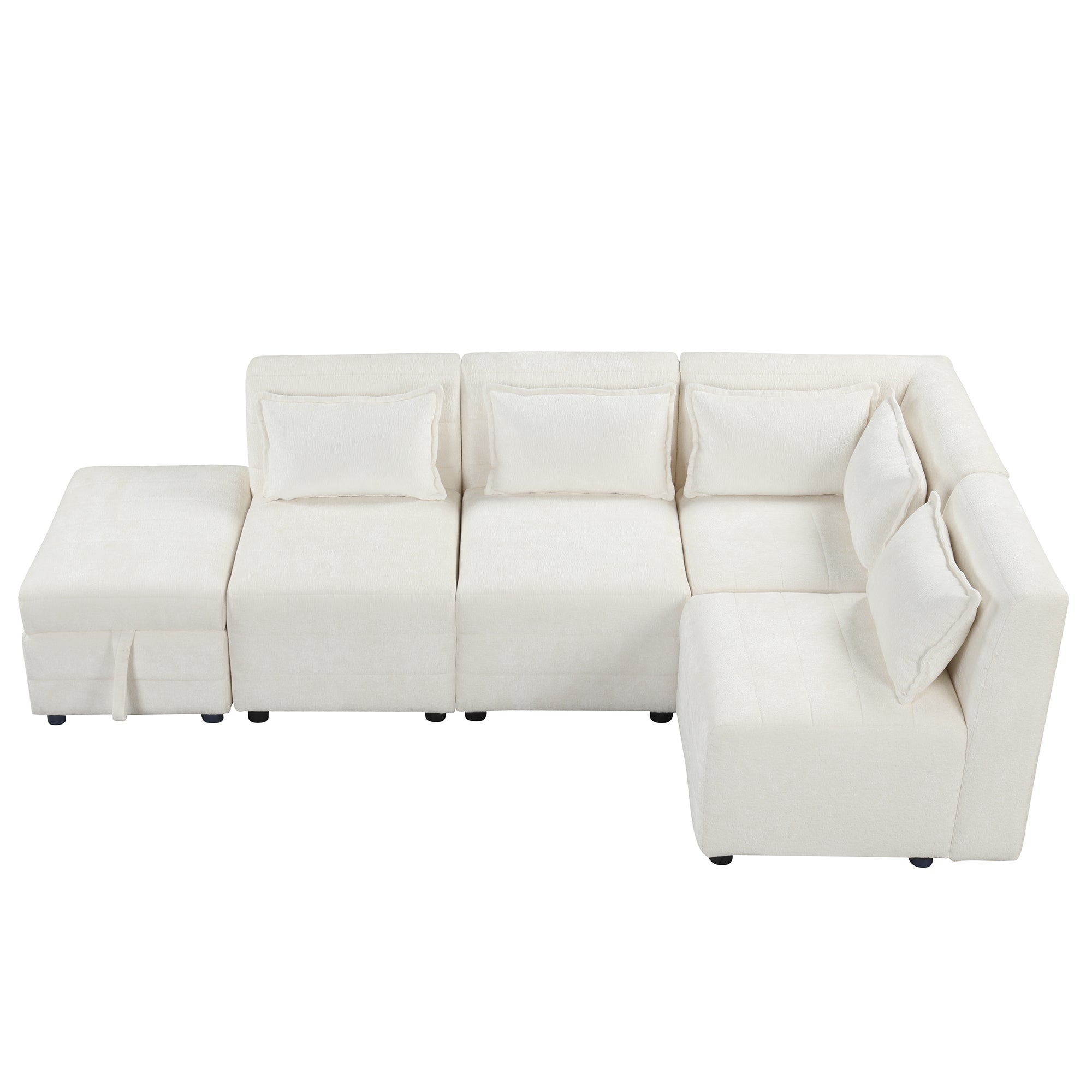 Free-Combined Sectional Sofa 5-seater Modular Couches with Storage - bd8ab813f4544d46bdc07e829d726b2d