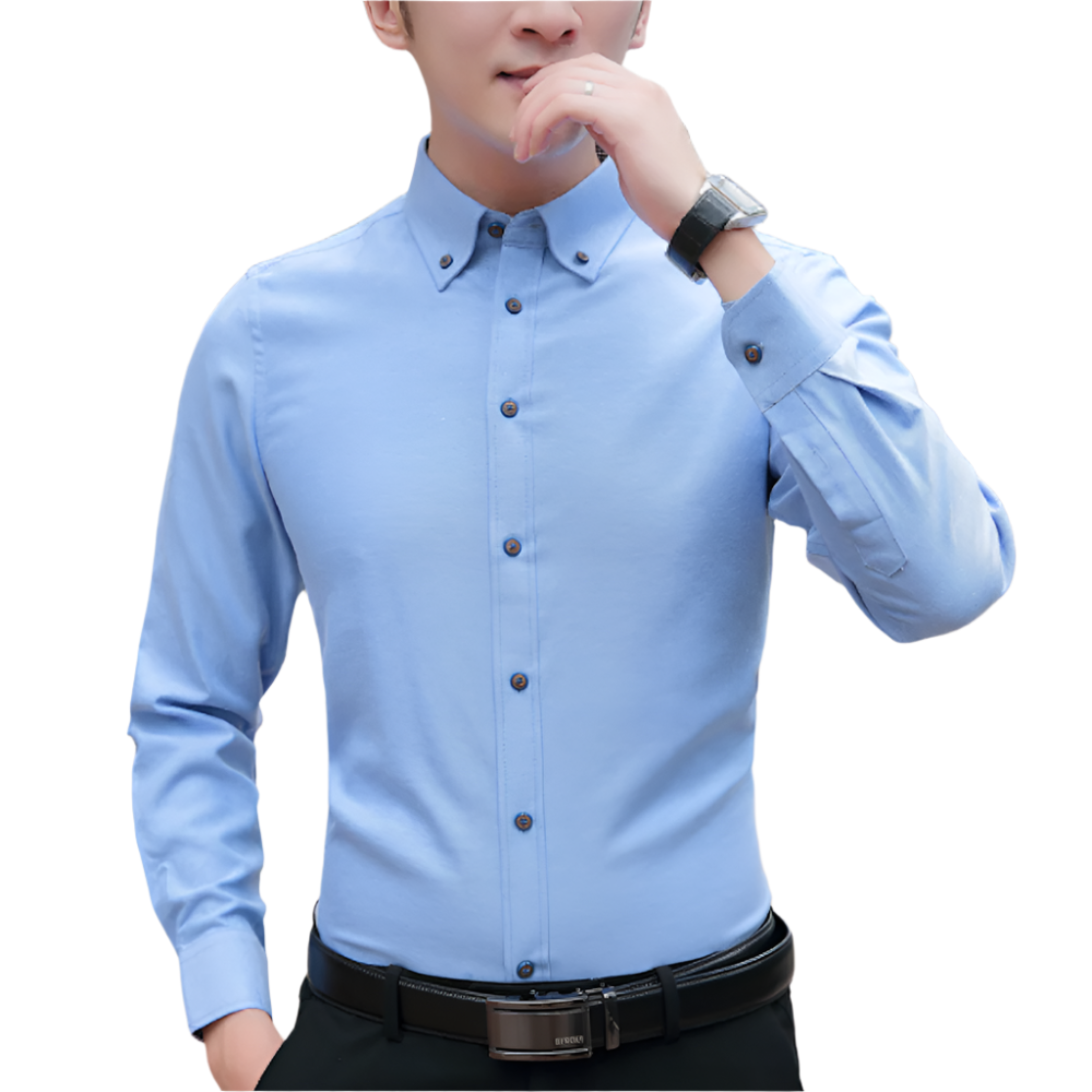 Mens Slim Fit Button Down Long Sleeve Oxford Shirt