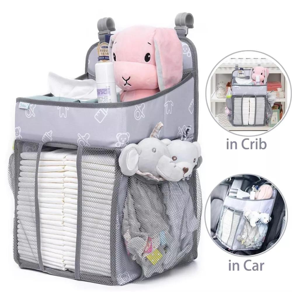 Baby Crib Hanging Storage Bag Portable Diaper Organizer Newborn