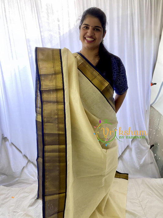 Off White Coloured Kanchipuram Half Saree With Organza Dupatta – Zariknyaa